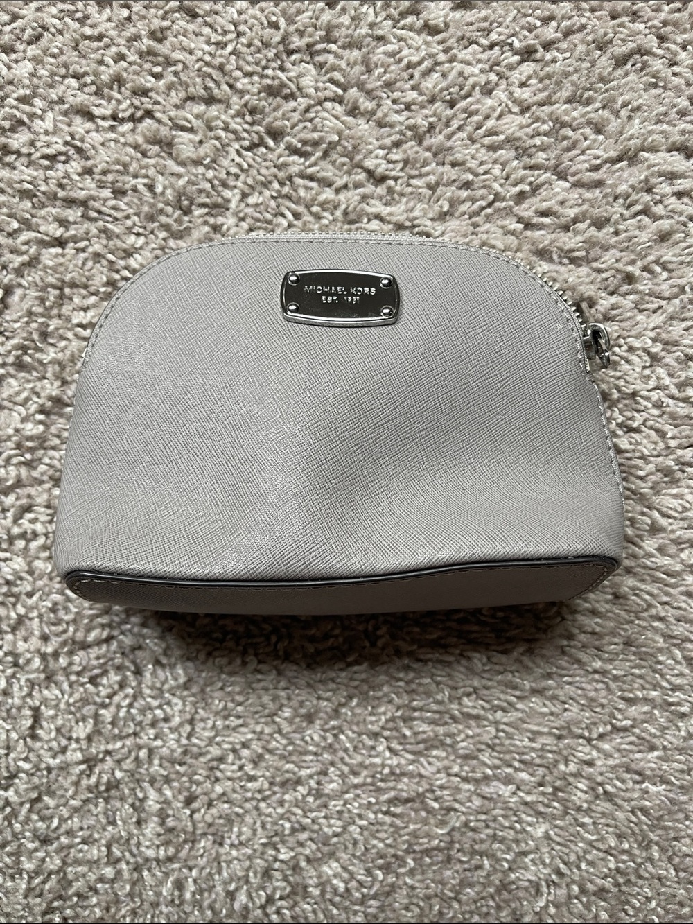 Michael Kors Light Gray Saffiano Key & Card Small Pouch